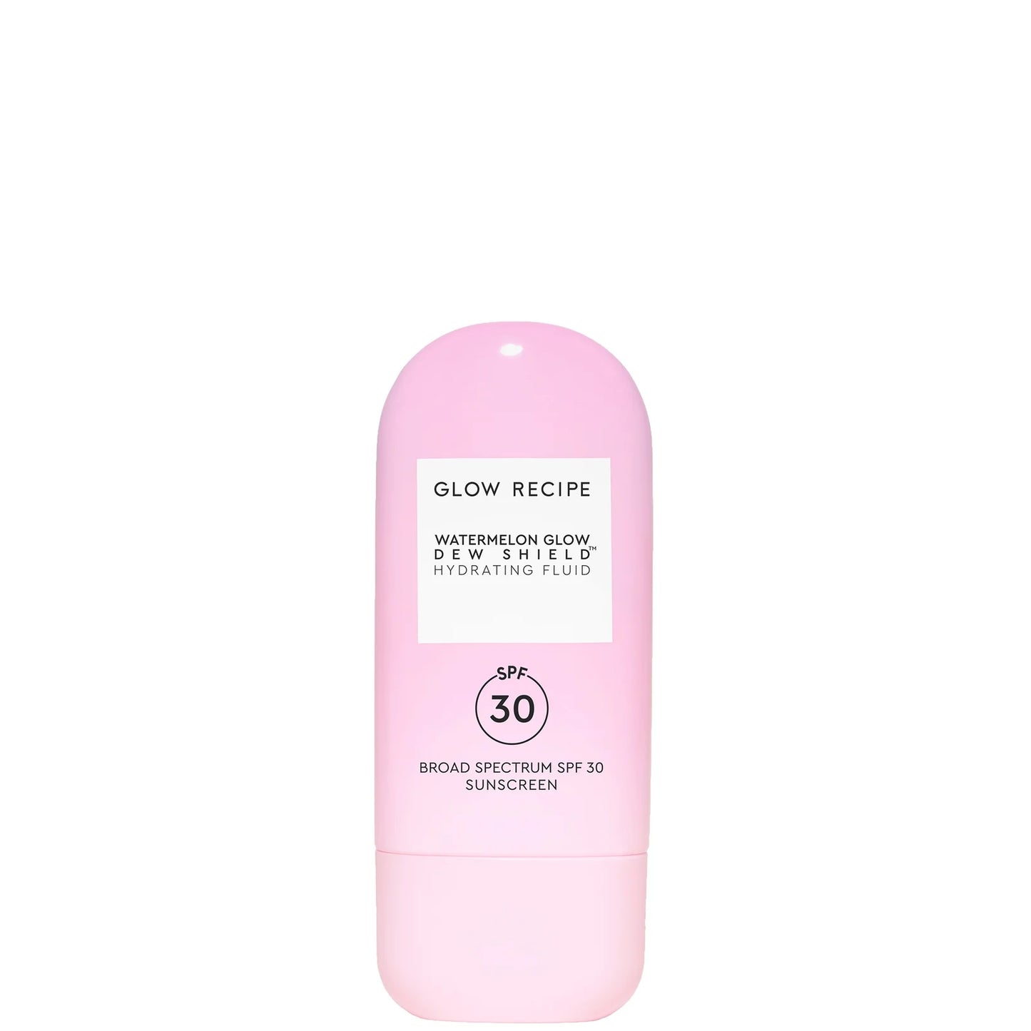 Dewy sunscreen bottle with SPF30 protection infused with hydrating ingredients for glowing, non-greasy skin