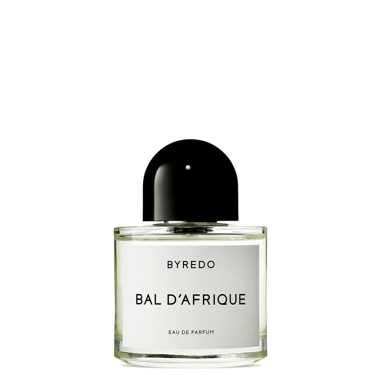 Byredo Bal D'Afrique Eau de Parfum Spray 100ml, clear glass bottle with black cap and Byredo minimalist black-and-white label