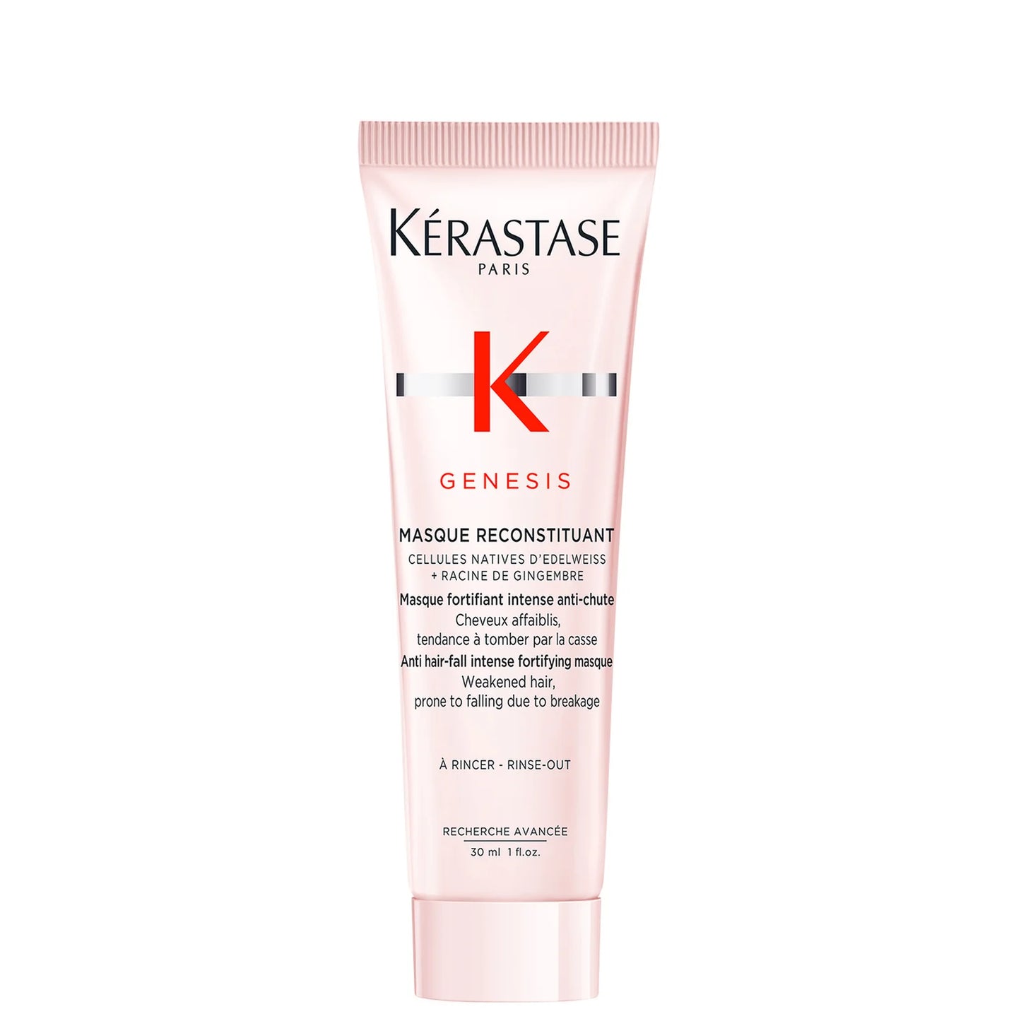 Kérastase Genesis Masque 30ml – Travel-size hair mask tub for deep nourishment and silky strength.