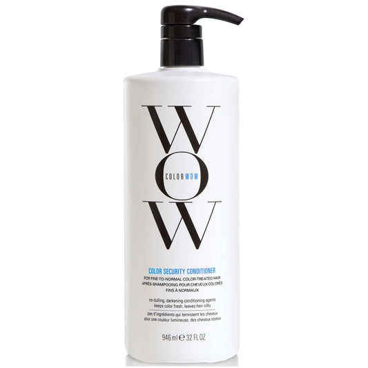 Color Wow Color Security Conditioner for Fine to Normal Hair 946ml in sleek silver bottle with black pump dispenser