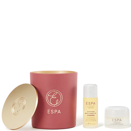 ESPA Soothing Collection Christmas 2024 gift set with calming skincare essentials in festive packaging