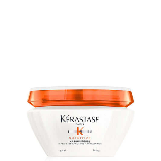 Kérastase Nutritive Masquintense Riche Hair Mask 200ml cream jar with gold Kérastase lid
