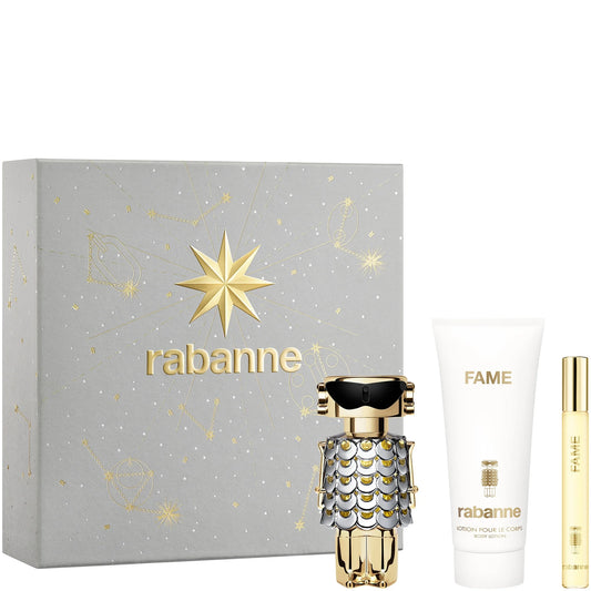 Rabanne Fame Eau de Parfum gift set with body lotion and travel spray