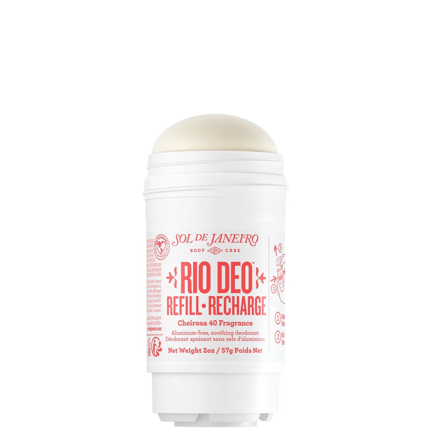 Sol de Janeiro Rio Deo refill stick showing sustainable packaging and Cheirosa scent