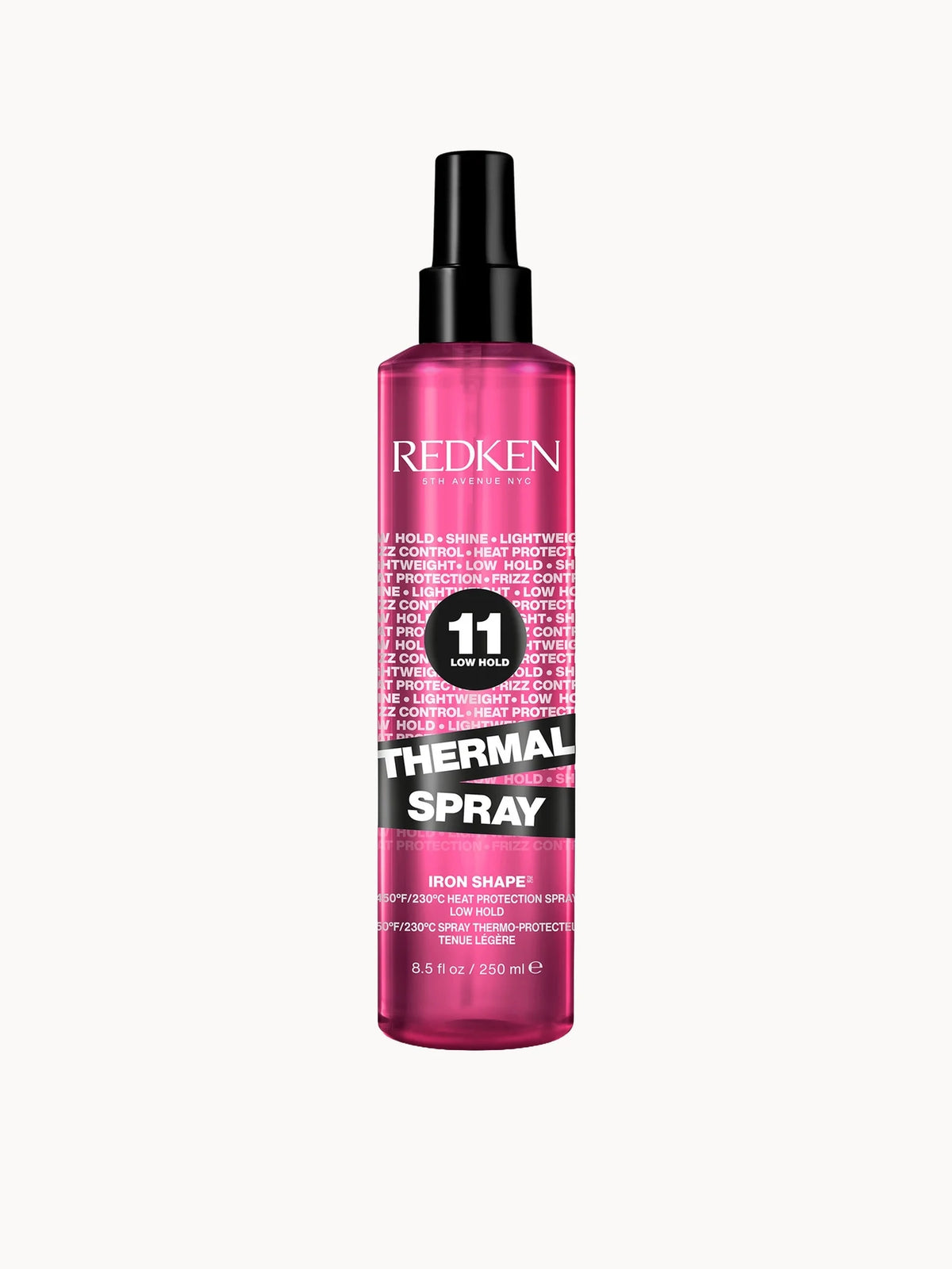 Redken Thermal Spray Hair Heat Protection Spray 250ml, silver bottle with black pump and red text