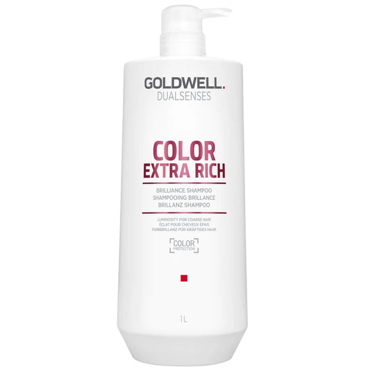 Goldwell Dualsenses Color Extra Rich Brilliance Shampoo 1000ml tall red salon size bottle with flip cap