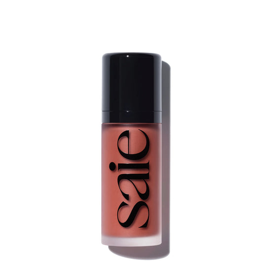 Saie Dew Blush - Cutie, small clear tube with doe-foot applicator cap and Saie minimalist logo