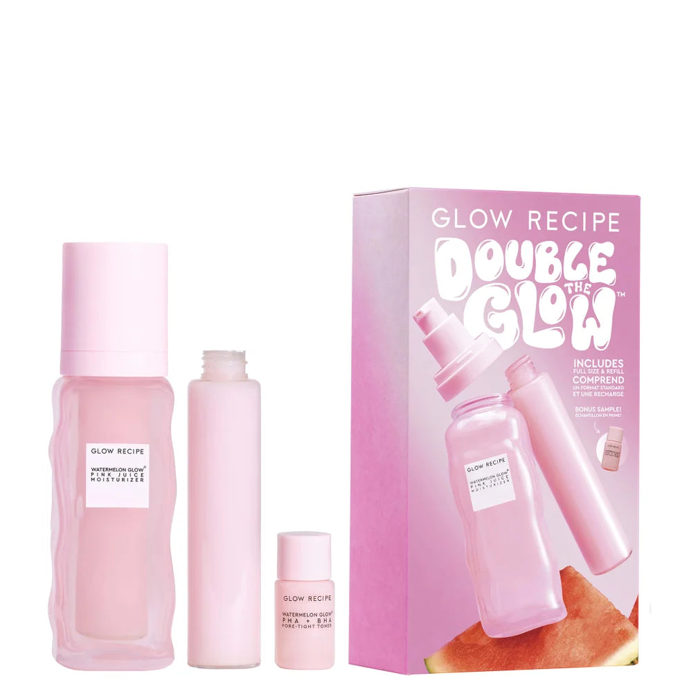 Glow Recipe Double the Glow Kit, hydrating duo for brighter, dewy skin.