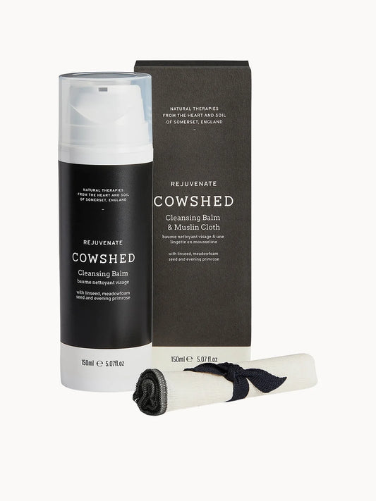 Cowshed Cleansing Balm & Muslin Cloth 150ml, balm container with muslin cloth
