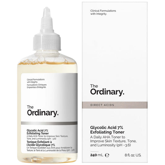 The Ordinary Glycolic Acid 7% Exfoliating Toner bottle, 240ml