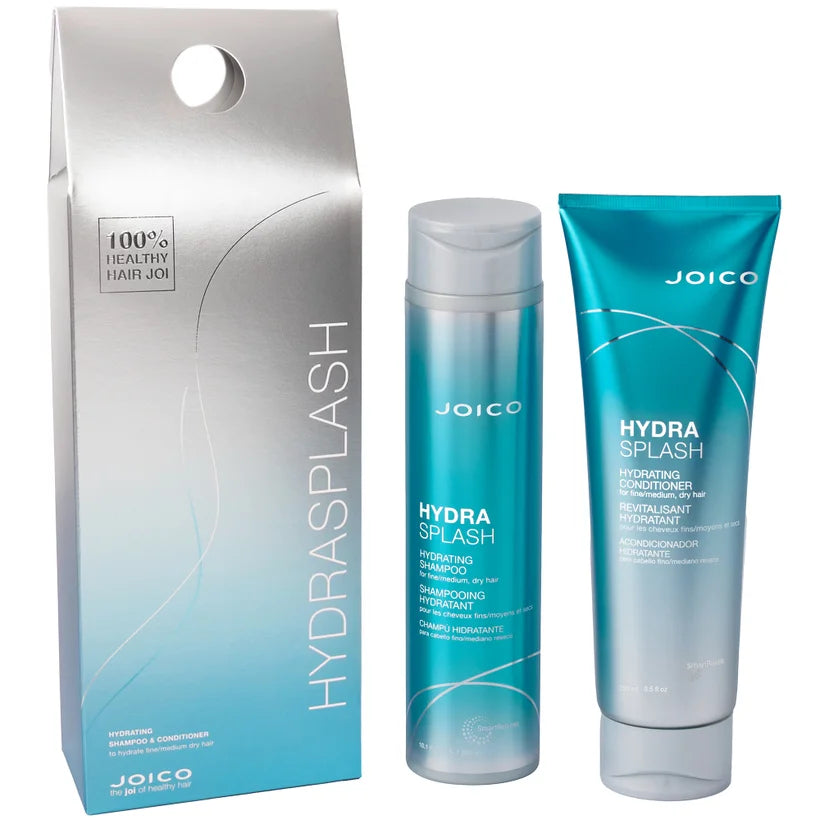 Joico HydraSplash Hydrating Healthy Hair Joi Gift Set shampoo and conditioner bottles displayed together in set packaging
