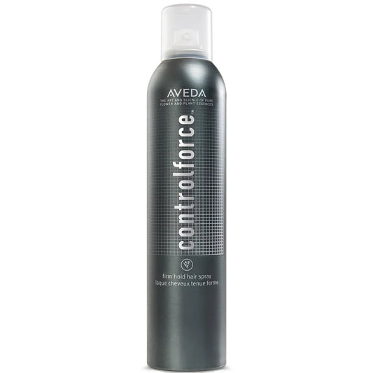 Aveda Control Force Hairspray 300ml tall aerosol can with black cap and minimalist label