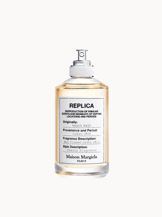 Maison Margiela Replica Beach Walk Eau de Toilette 100ml clear glass perfume bottle with white label and fabric style cap