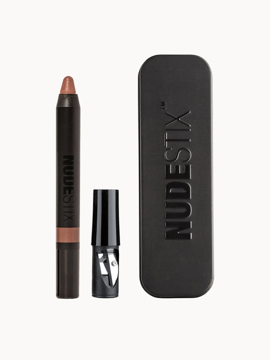 Nudestix Intense Matte Lip and Cheek Pencil - Sunkissed Nude, pencil in a warm nude tone, supplied with a sharpener