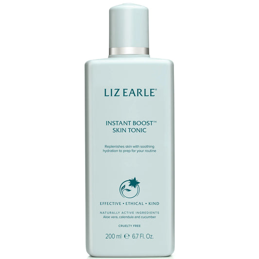 Liz Earle Instant Boost Skin Tonic bottle with botanicals for glowing complexion, 200ml