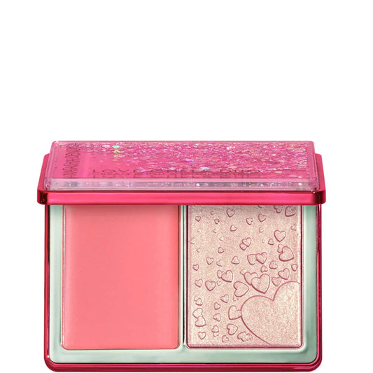 Natasha Denona cheek duo open compact with blush and highlighter in romantic tones