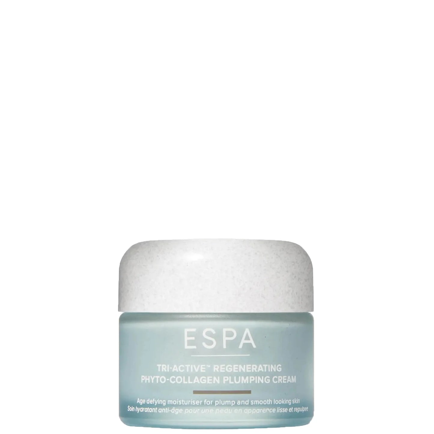 ESPA (Retail) Tri Active Regenerating Phyto Collagen Plumping Cream 55ml – anti-aging face cream with plant collagen for firmer, smoother skin, in a luxe frosted glass jar.