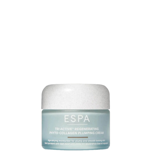 ESPA (Retail) Tri Active Regenerating Phyto Collagen Plumping Cream 55ml – anti-aging face cream with plant collagen for firmer, smoother skin, in a luxe frosted glass jar.