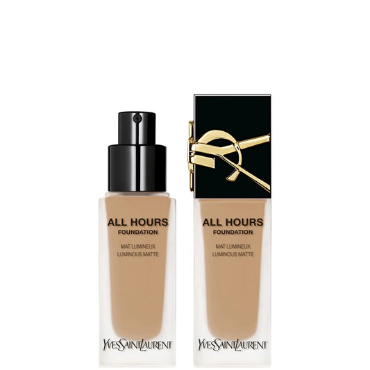 Yves Saint Laurent All Hours Luminous Matte Foundation with SPF 39 MN1 square glass foundation bottle with black cap