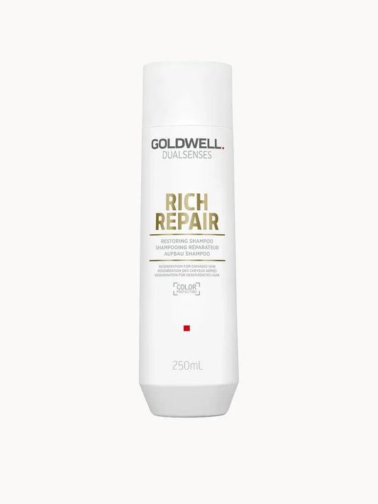 Goldwell Dualsenses Rich Repair Restoring Shampoo 250ml white plastic bottle with a flip cap