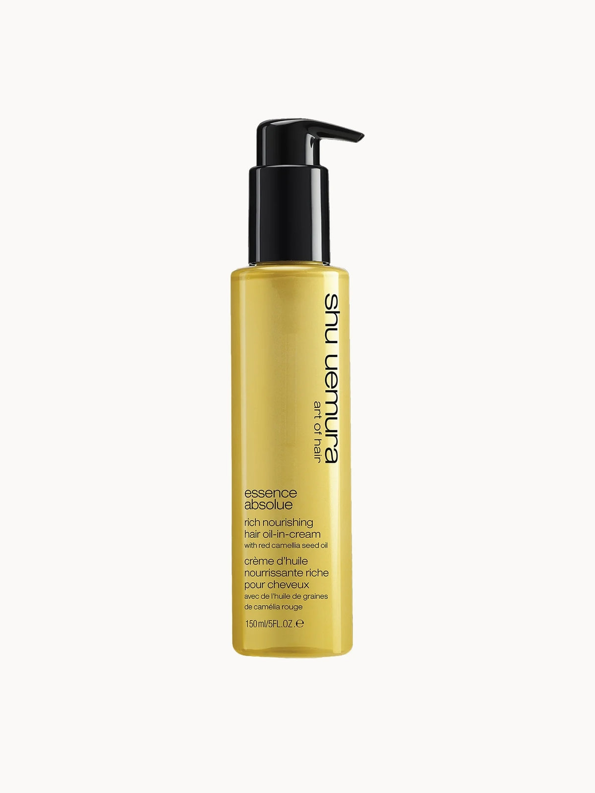 Shu Uemura Essence Absolue Oil-in-Cream 150ml, red and gold tube with pump dispenser