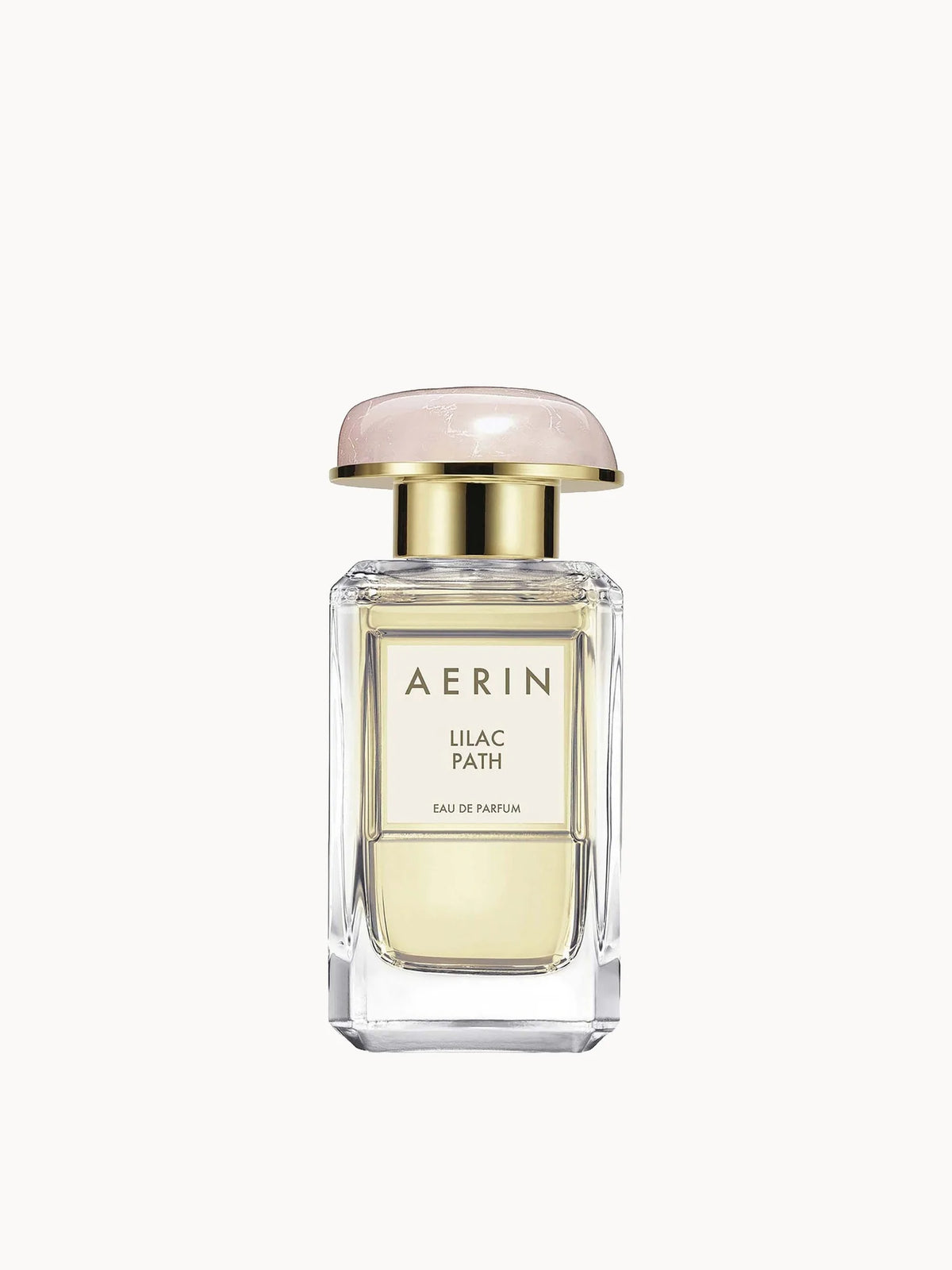 AERIN Lilac Path Eau de Parfum - 50ml, rectangular glass bottle with lilac-tinted juice and gold cap