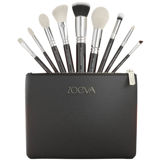 Vegan makeup brush set with face and eye tools