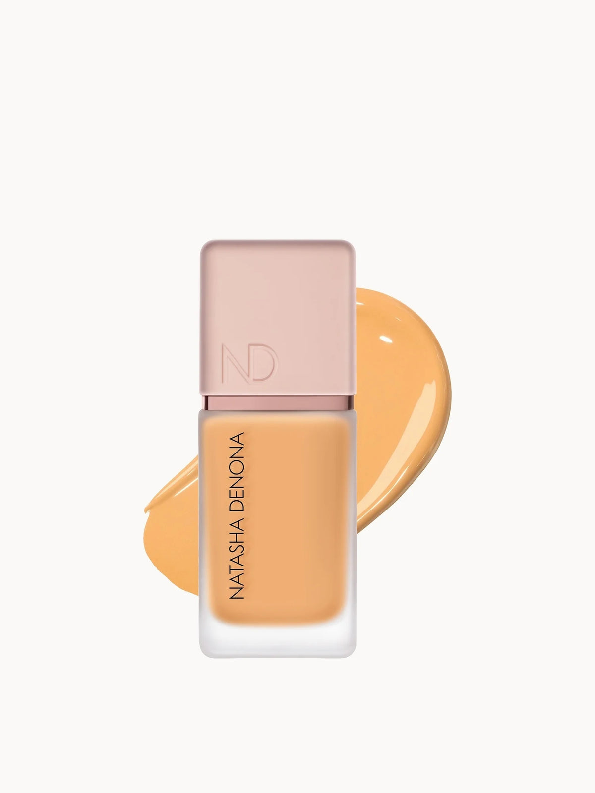 Natasha Denona HY-GLAM foundation-YP8, glass bottle with black dropper cap and Natasha Denona logo