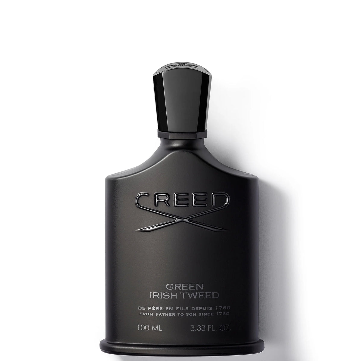 Creed Green Irish Tweed Eau de Parfum 100ml, glass perfume bottle with a branded cap