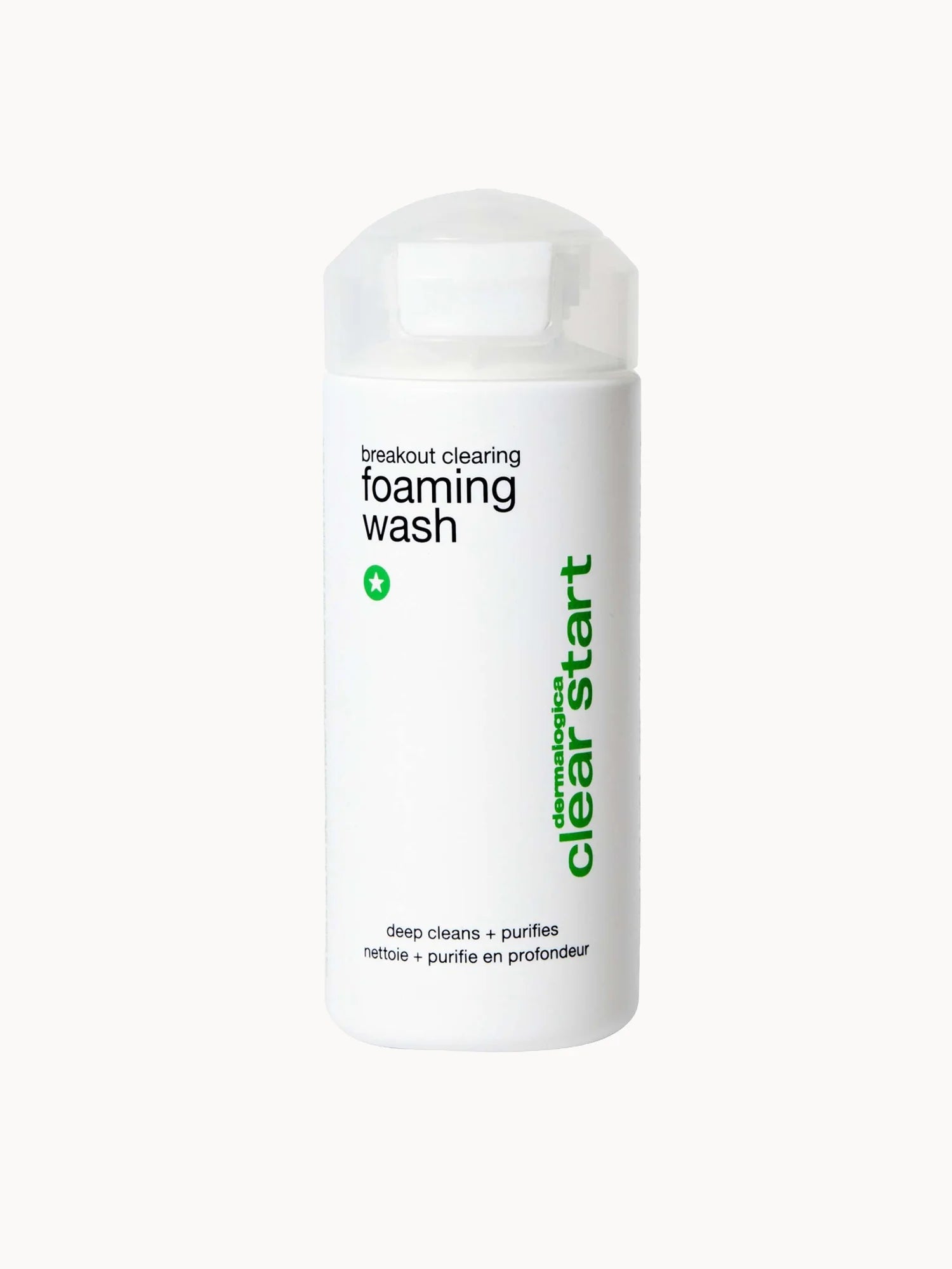 Dermalogica Clear Start Breakout Clearing Foaming Wash 177ml in a white and orange bottle.