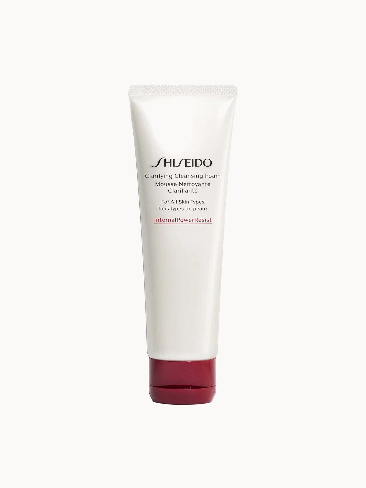 Shiseido Clarifying Cleansing Foam 125ml, white squeeze tube with flip cap