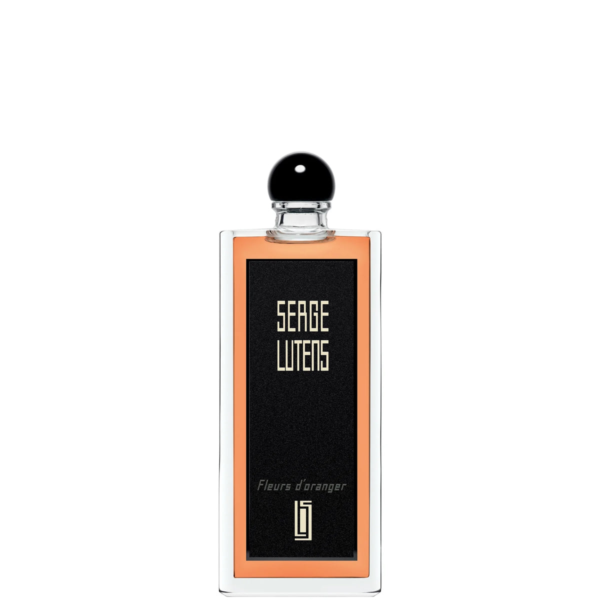 Serge Lutens Fleurs d'oranger Eau de Parfum - 50ml, rectangular clear glass bottle with black cap and gold Serge Lutens script label