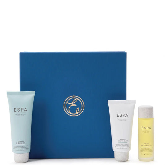 ESPA Fitness Collection set of body care products in coordinated ESPA packaging