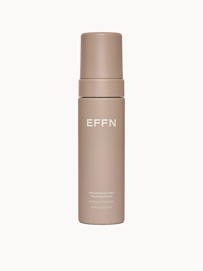 EFFN TANNING FOAM Medium Dark 200ml dark bottle with pump dispenser and minimal branding