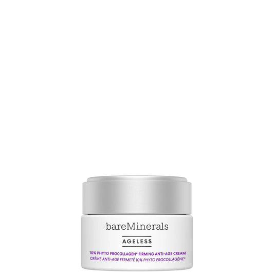 bareMinerals Ageless Phyto Procollagen Anti‑Age Firming Cream 50 g – rich anti‑aging face cream with peptide-rich plant collagen, in a frosted glass jar with silver lid