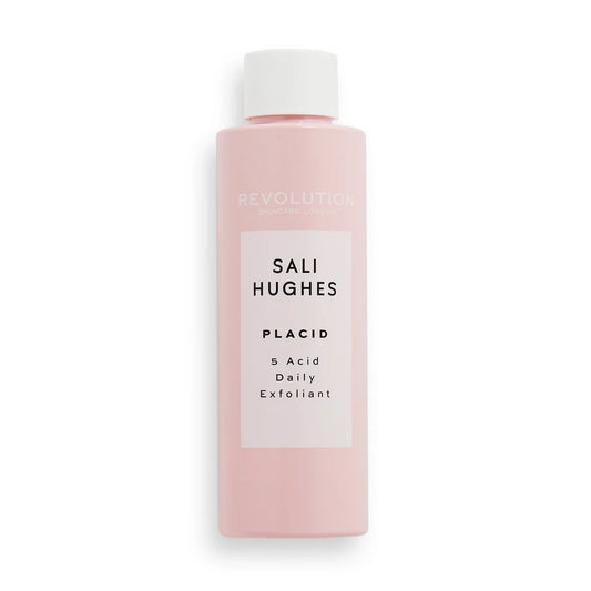 Revolution Skincare X Sali Hughes Placid 5-Acid Daily Exfoliant 150ml, daily exfoliant with five acids to smooth and clarify skin.