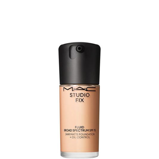 Full coverage liquid foundation bottle in NW13 shade with SPF15 offering matte finish and long-lasting wear