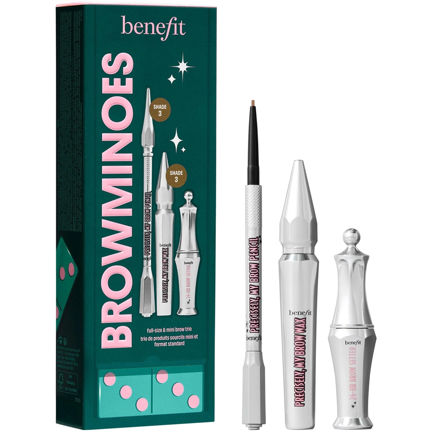 benefit BROWminoes 3 eyebrow makeup three-piece gift set