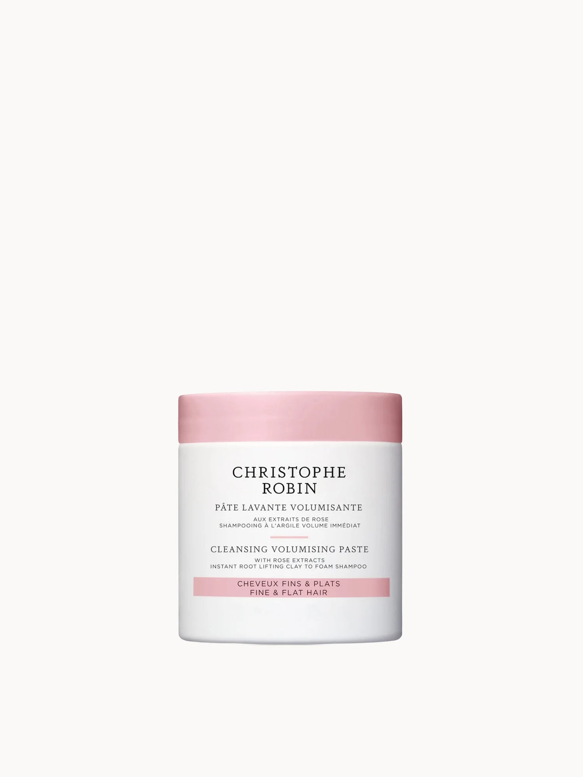 Christophe Robin Cleansing Volumising Paste with Rose Extract 75ml, blue and pink tube