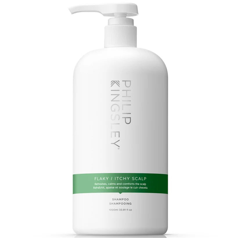 Philip Kingsley Flaky/Itchy Scalp Anti-Dandruff Shampoo 1000ml large white pump bottle with blue label
