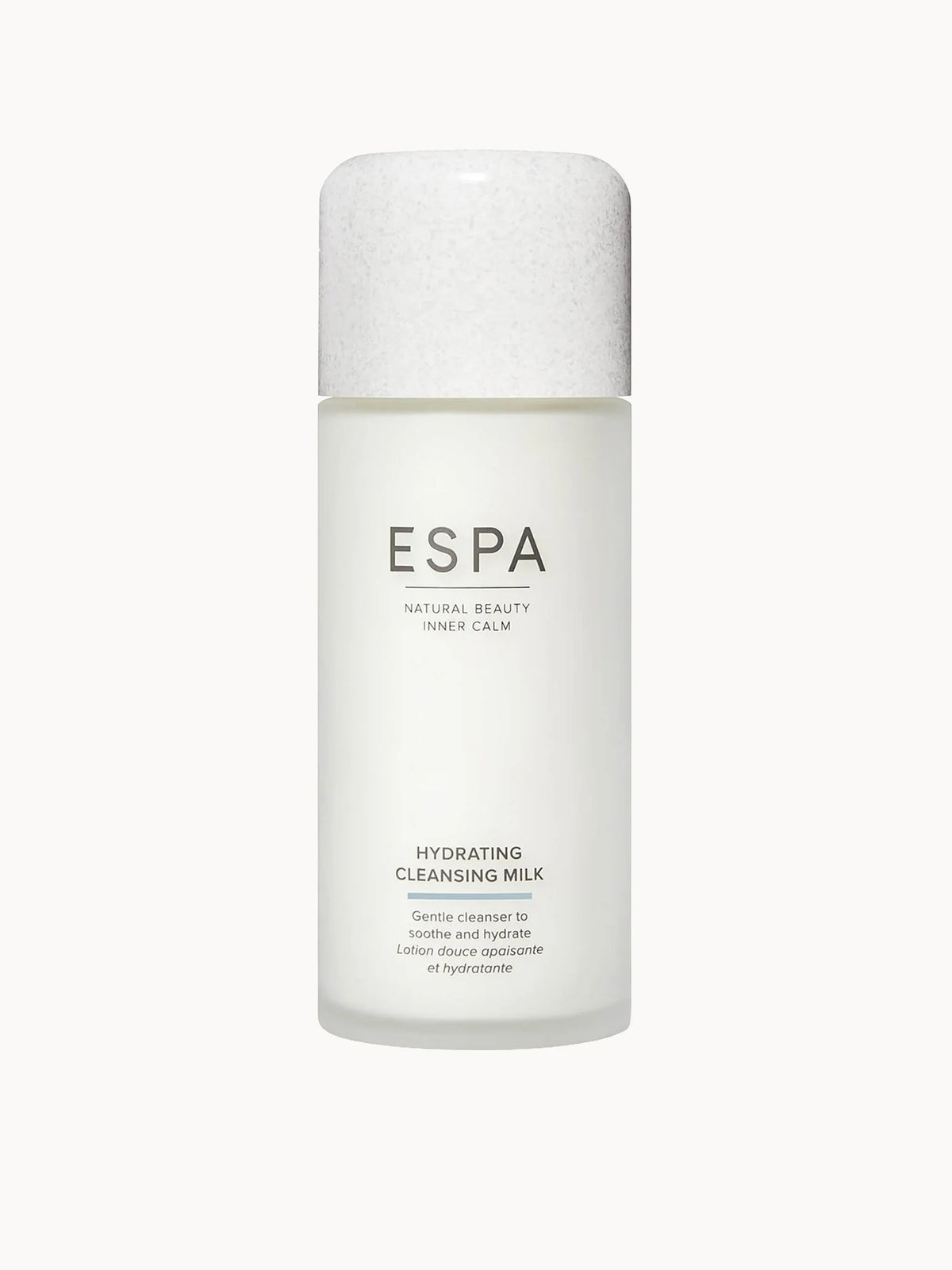 ESPA Hydrating Cleansing Milk 200ml, white bottle with pump dispenser and ESPA branding