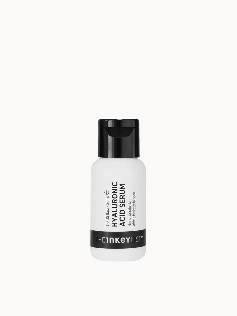 The INKEY List Hyaluronic Acid Serum 30ml small clear bottle with black dropper cap