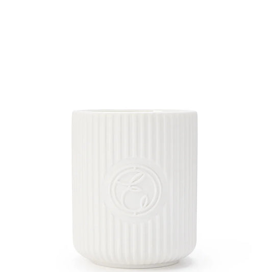 ESPA Soothing Scented Candle 240g frosted glass candle with lid and ESPA branding
