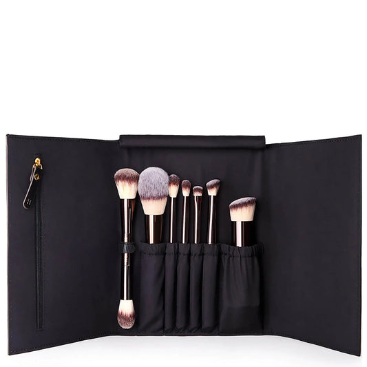 Hourglass Vegan Travel Brush Set seven brushes in a travel roll