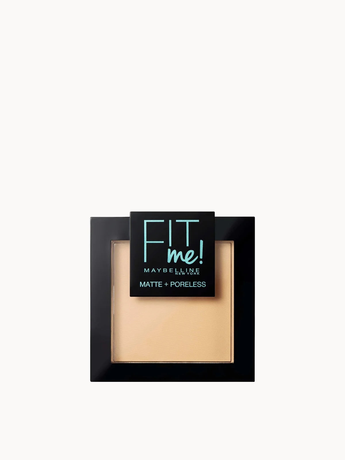 Maybelline Fit Me Matte and Poreless Powder 9g - 115 Ivory, round compact with clear lid showing ivory pressed powder