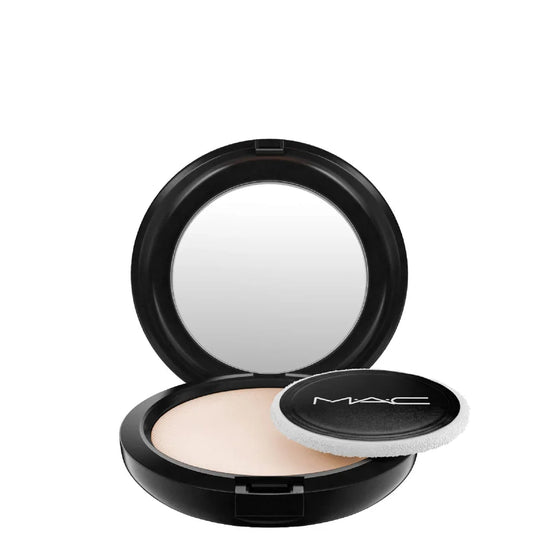 MAC Blot Powder Pressed Light round black compact with pressed powder inside