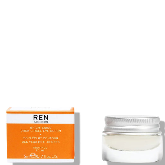 REN Clean Skincare Radiance Brightening Dark Circle Eye Cream 5ml lightweight eye cream that targets dark circles and dullness.