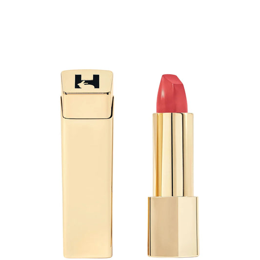 Hourglass Unlocked Satin Crème Lipstick - Reef 320, luxury satin lipstick with vibrant color payoff.