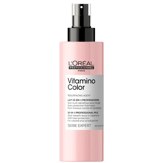 L'Oréal Professionnel Serie Expert Vitamino Color 10 in 1 Multi-Purpose Spray 190ml pink spray bottle with nozzle