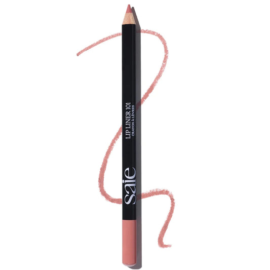 Saie Lip Liner 101 in shade French – sleek nude lip pencil with precision tip for smooth, defined lip contours.
